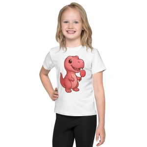Rosa T-Rex T-Shirt mit Rundhalsausschnitt für Kinder