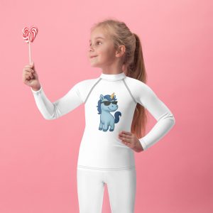 Blaues Einhorn Kinder-Rash-Guard