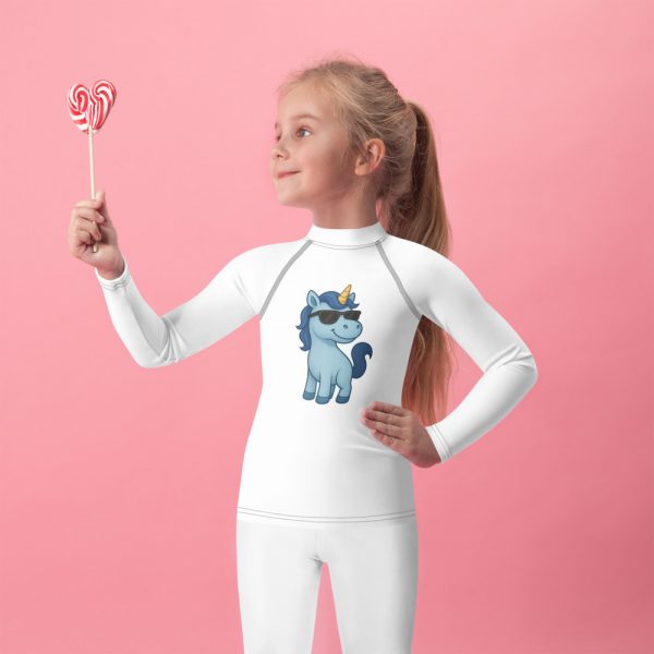 Blaues Einhorn Kinder-Rash-Guard