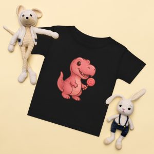 Rosa T-Rex Baby-Jersey-T-Shirt