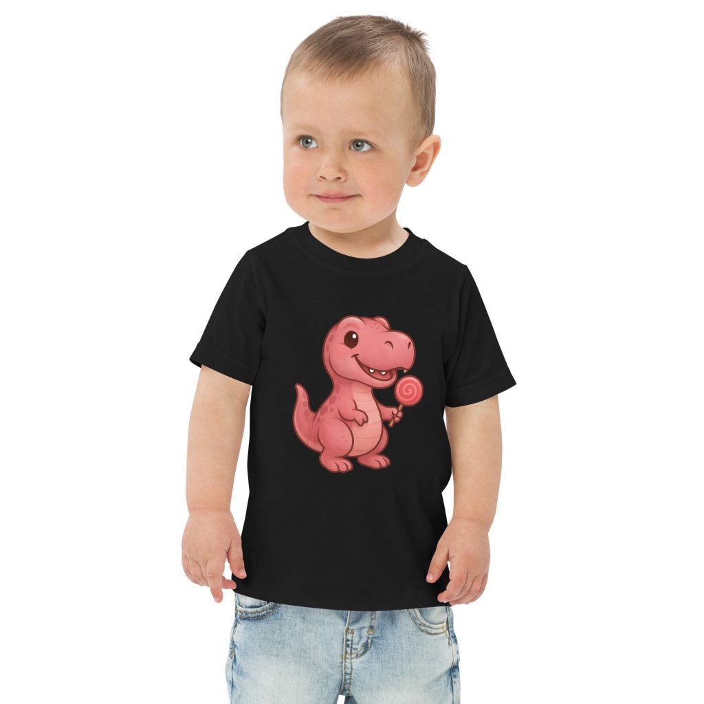 Rosa T-Rex Jersey-T-Shirt für Kleinkinder