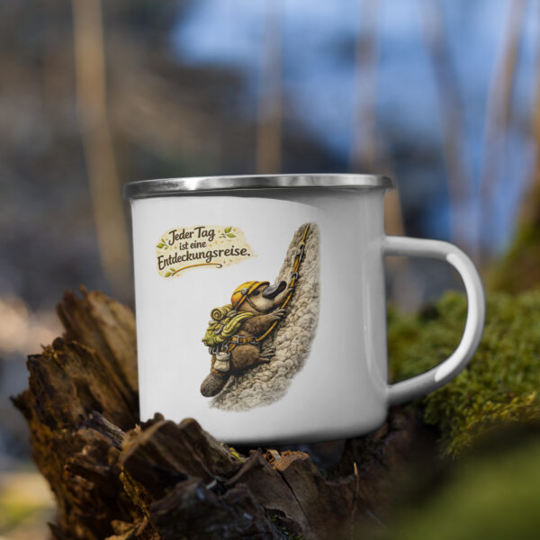 Emailletasse für Kinder Schnabeltier auf Entdeckungsreise