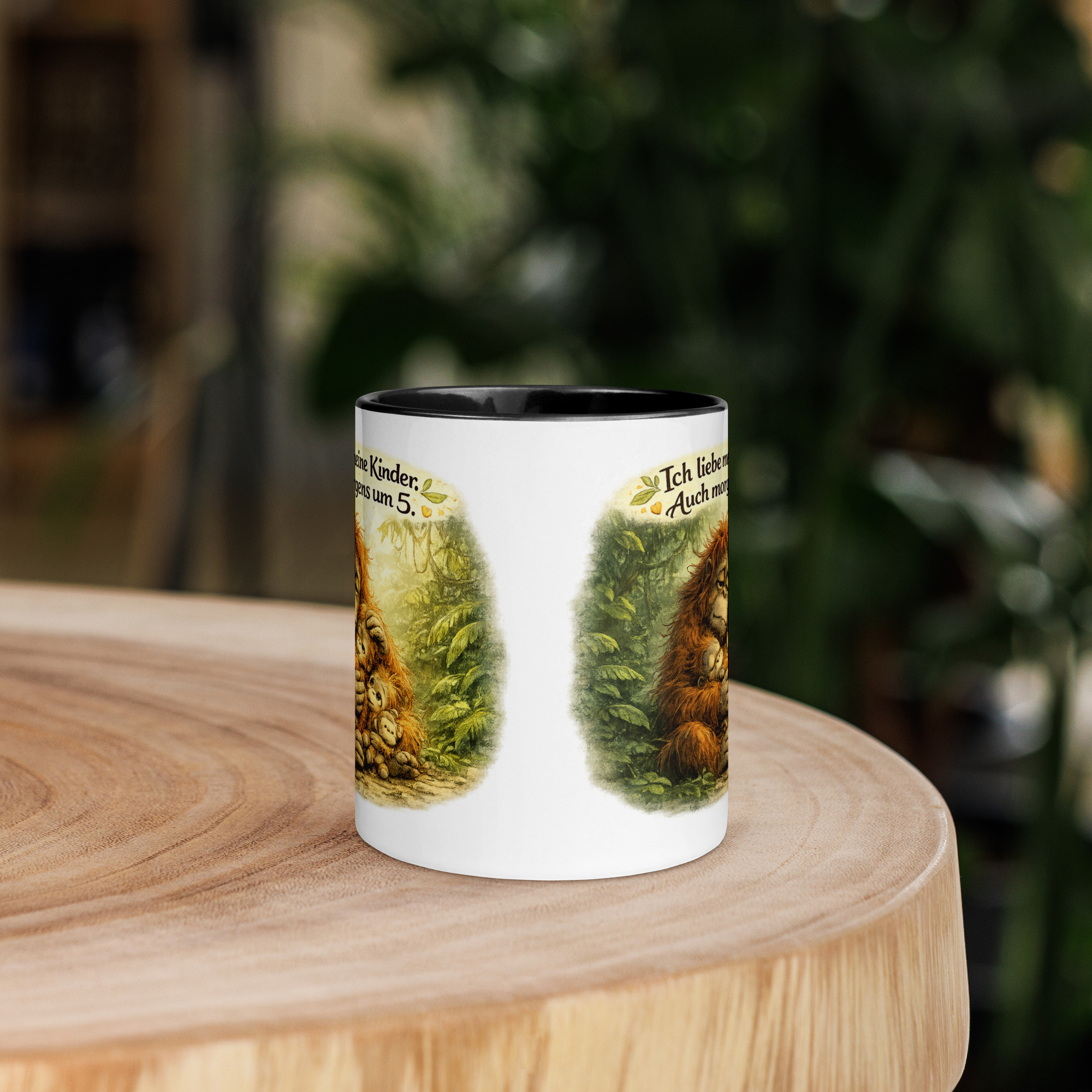 Tasse mit farbiger Innenseite Elternliebe Orang-Utan 2 Tasse mit farbiger Innenseite Elternliebe Orang-Utan – Bild 2
