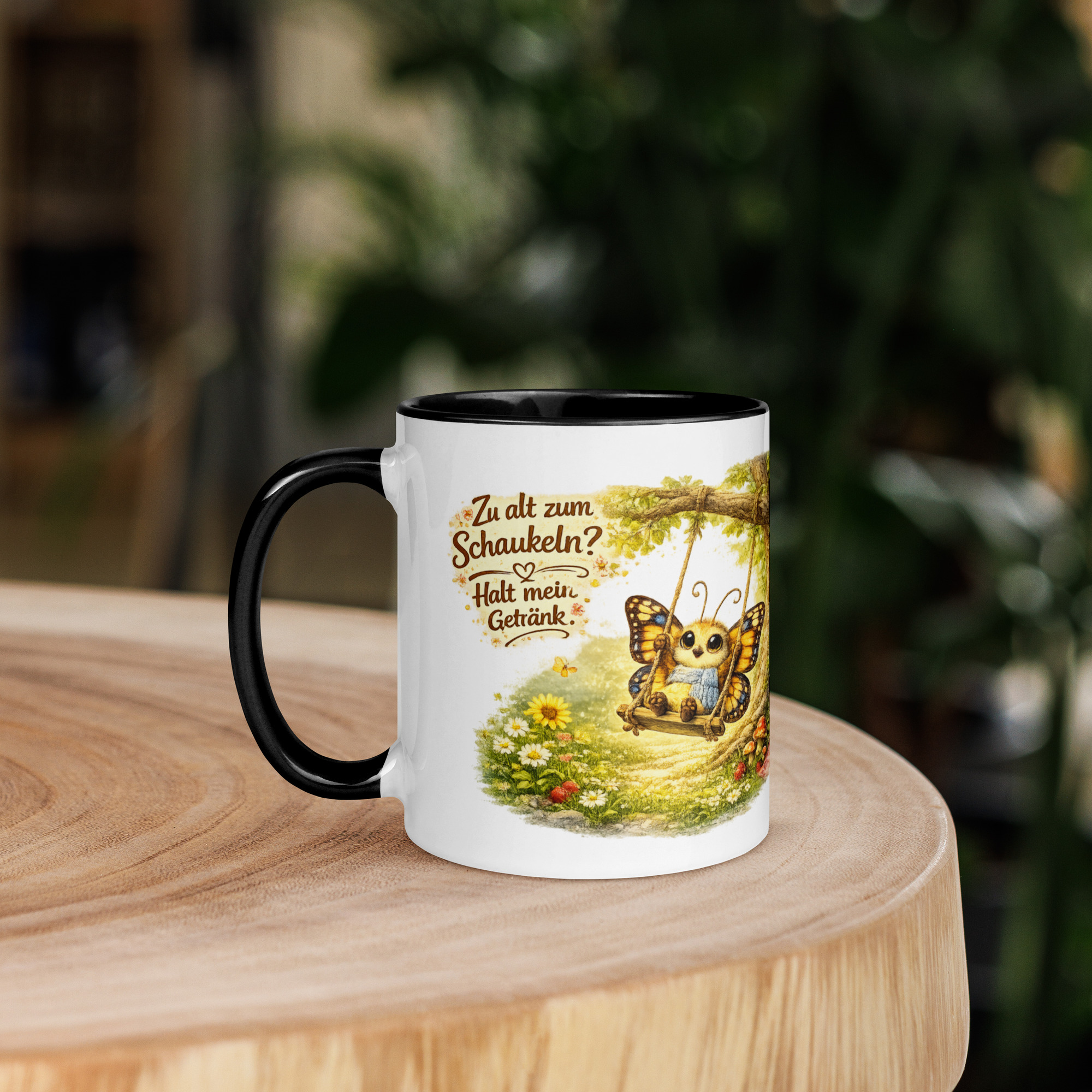 Tasse mit farbiger Innenseite schaukelnder Schmetterling im Sommer 3 Tasse mit farbiger Innenseite schaukelnder Schmetterling im Sommer – Bild 3