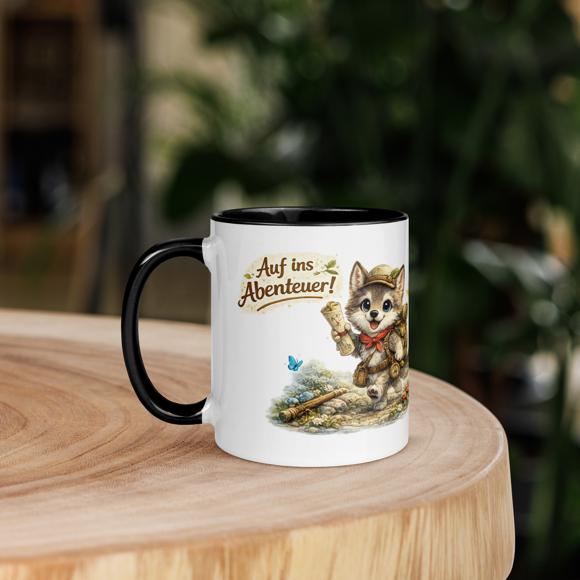 Tasse mit farbiger Innenseite für Kinder abenteuerlustiger Wolf 3 Tasse mit farbiger Innenseite für Kinder abenteuerlustiger Wolf – Bild 3
