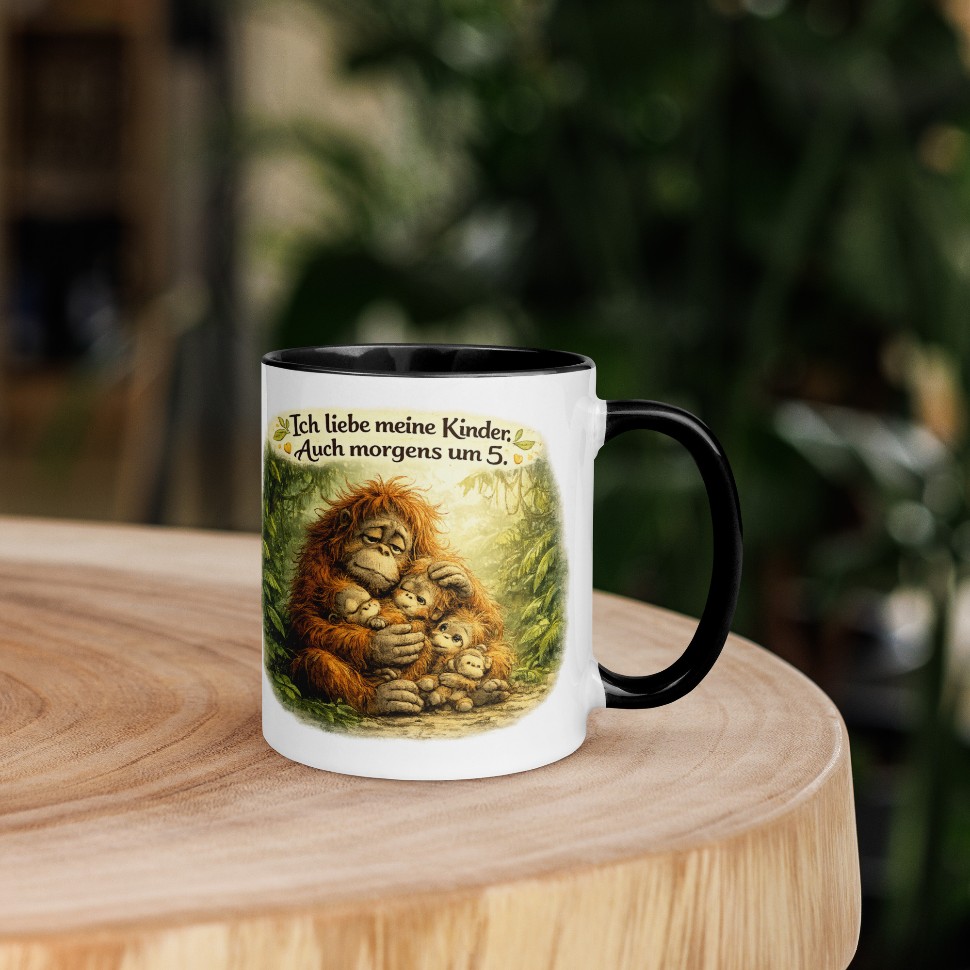 Tasse mit farbiger Innenseite Elternliebe Orang-Utan 1 Tasse mit farbiger Innenseite Elternliebe Orang-Utan