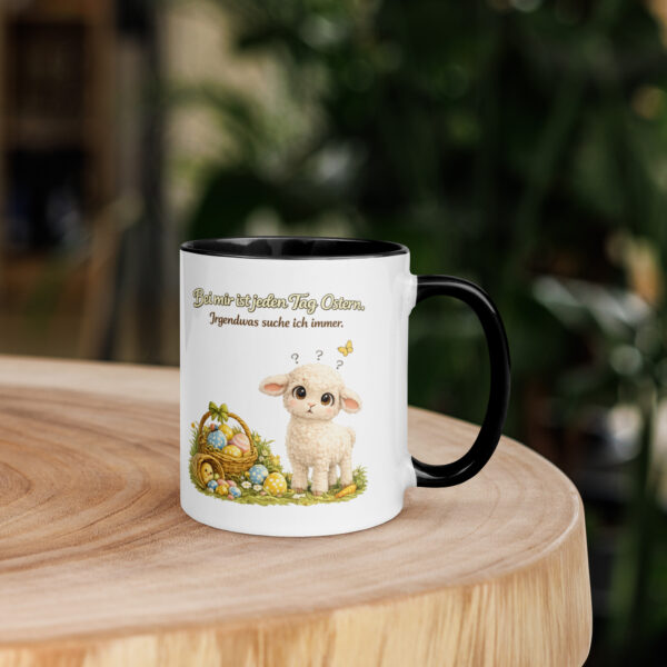 Tasse mit farbiger Innenseite Osterlamm