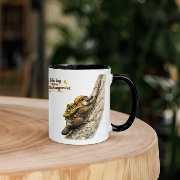 Tasse mit farbiger Innenseite für Kinder Schnabeltier auf Entdeckungsreise