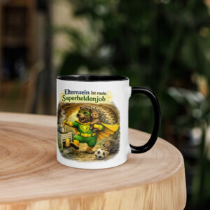 Neu 13 Weiße Keramiktasse mit schwarzer Innenseite, 11 oz – Ansicht von rechts