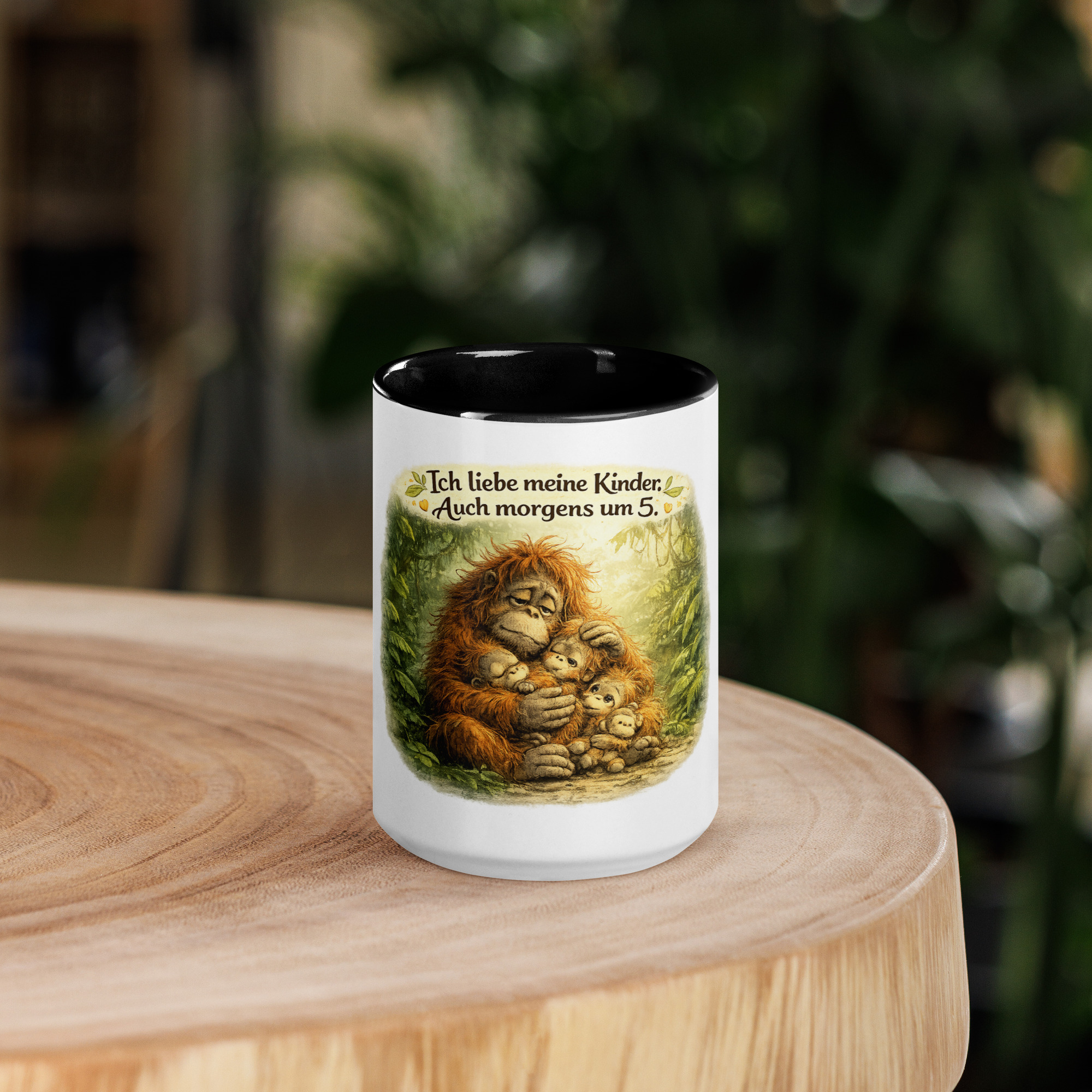 Tasse mit farbiger Innenseite Elternliebe Orang-Utan 4 Tasse mit farbiger Innenseite Elternliebe Orang-Utan – Bild 4