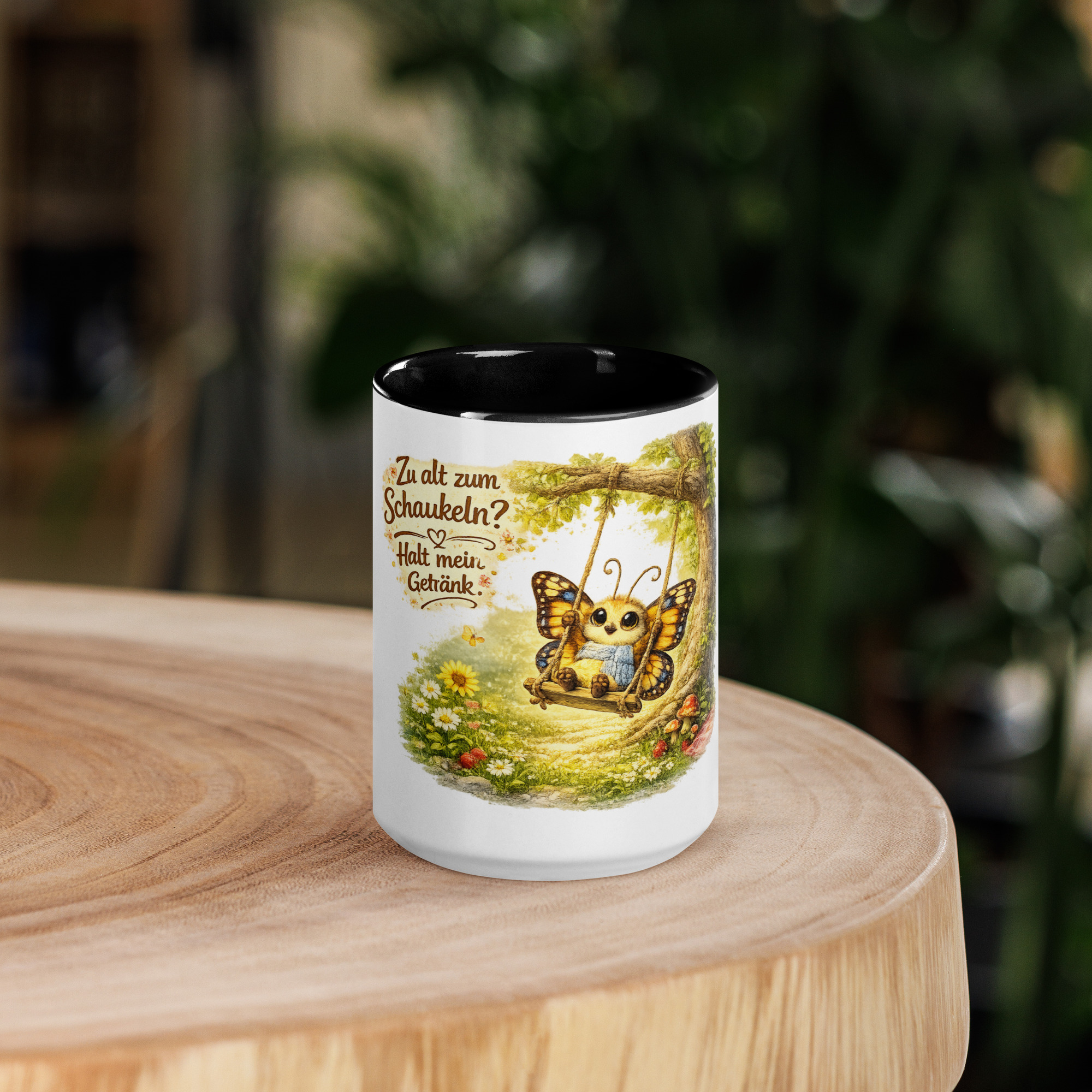 Tasse mit farbiger Innenseite schaukelnder Schmetterling im Sommer 4 Tasse mit farbiger Innenseite schaukelnder Schmetterling im Sommer – Bild 4