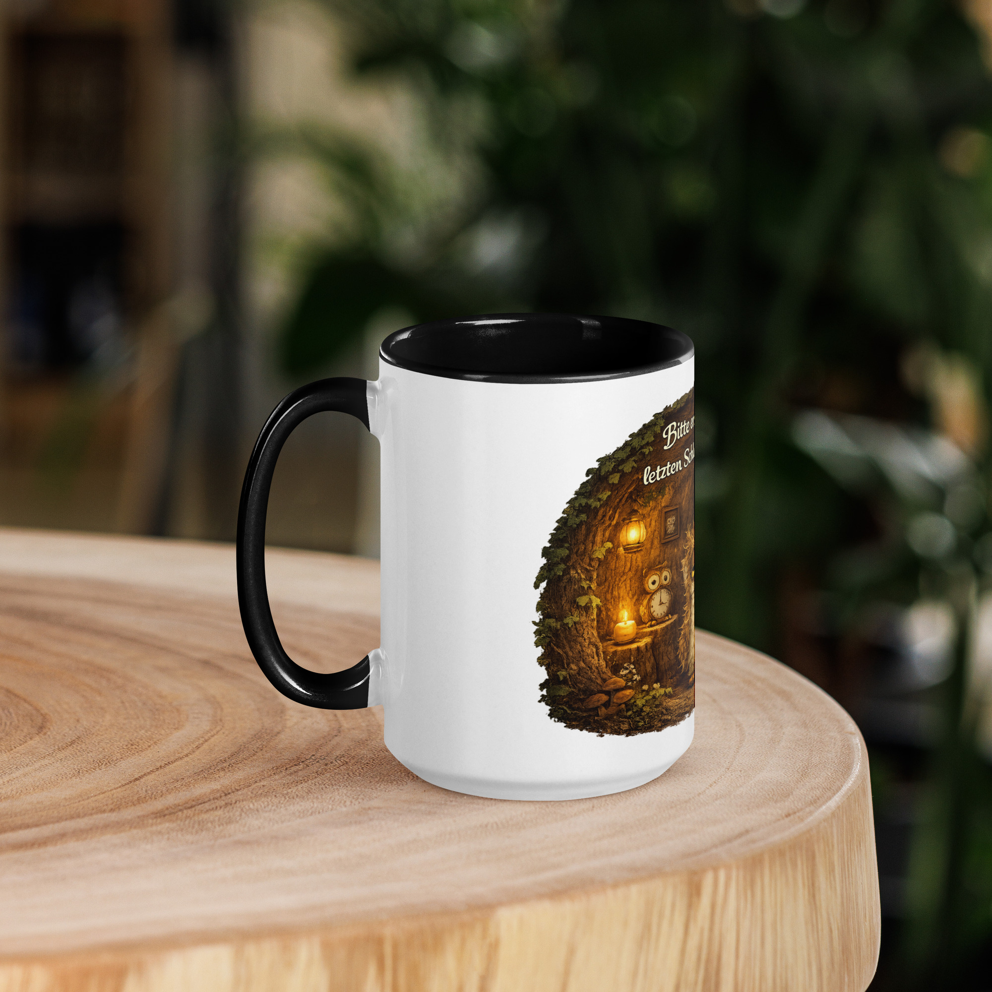 Tasse mit farbiger Innenseite müde Eule 5 Tasse mit farbiger Innenseite müde Eule – Bild 5