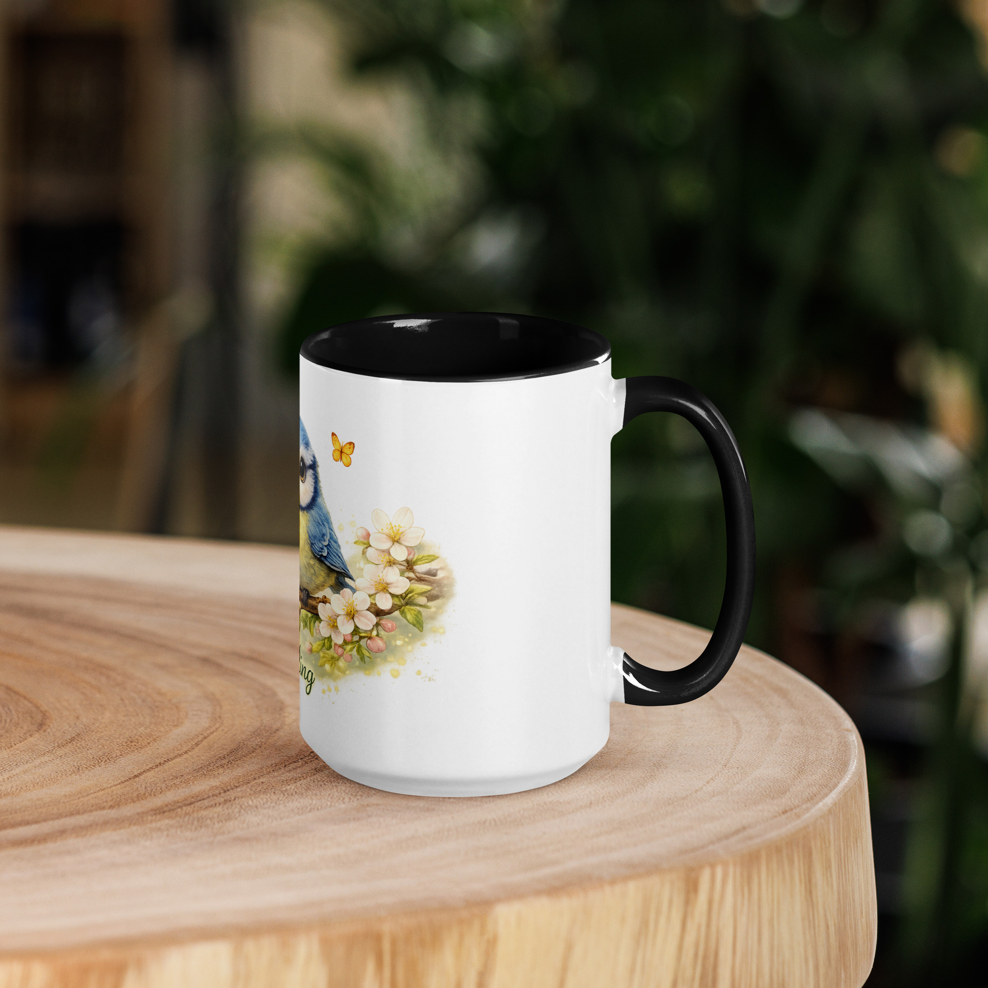 Tasse mit farbiger Innenseite Blaumeise im Frühling 6 Tasse mit farbiger Innenseite Blaumeise im Frühling – Bild 6