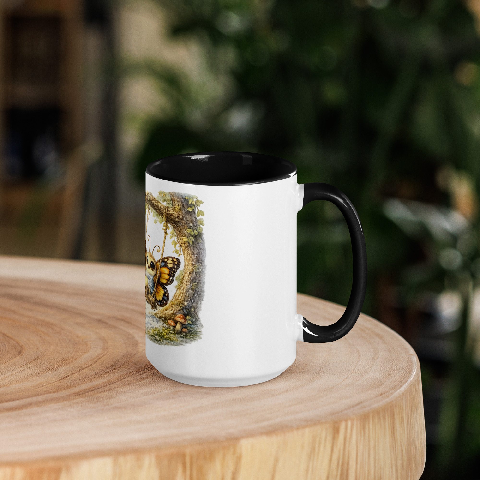 Tasse mit farbiger Innenseite schaukelnder Schmetterling im Winter 6 Tasse mit farbiger Innenseite schaukelnder Schmetterling im Winter – Bild 6