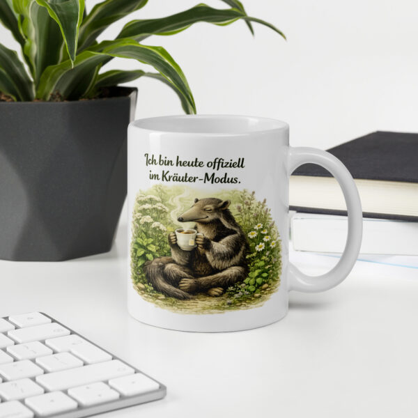 Tasse teetrinkender Ameisenbär