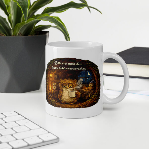 Tasse müde Eule