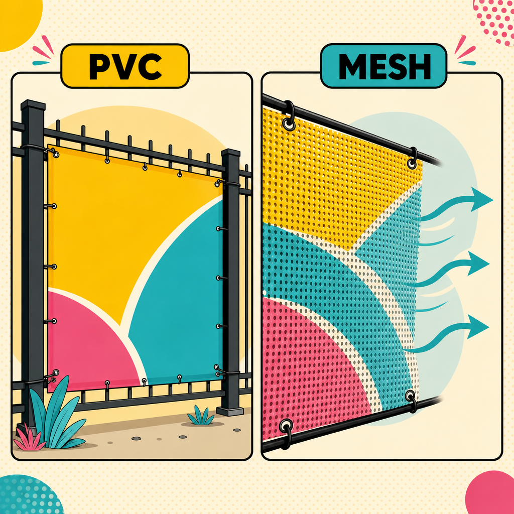 PVC-Plane und luftdurchlässiges Meshbanner im Vergleich