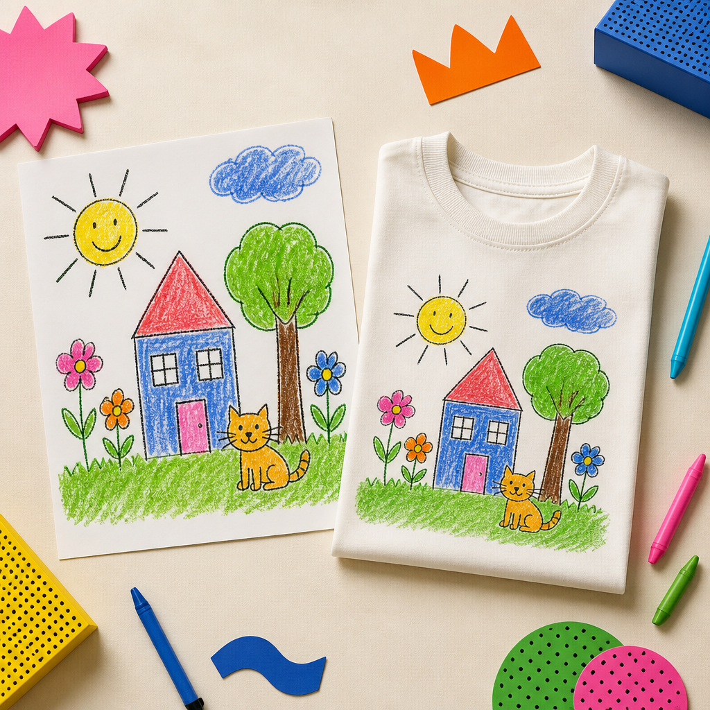 Kinderzeichnung auf ein T-Shirt drucken: Vom Papier zum Lieblingsstück