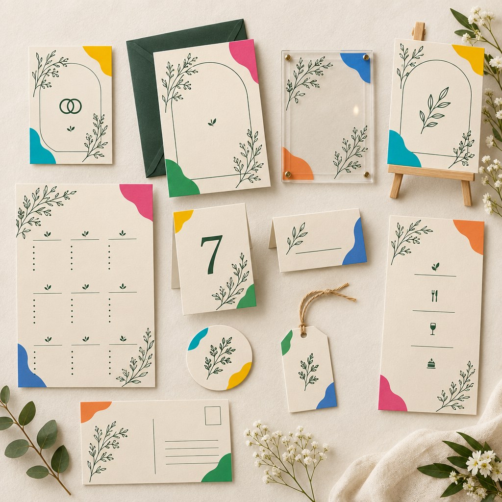 Hochzeitspapeterie planen: Einladung, Menükarte, Tischkarte, Welcome Sign und Dankeskarte