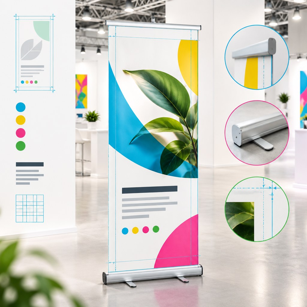 Roll-up gestalten: Maße, Schriftgröße und Druckdaten richtig anlegen