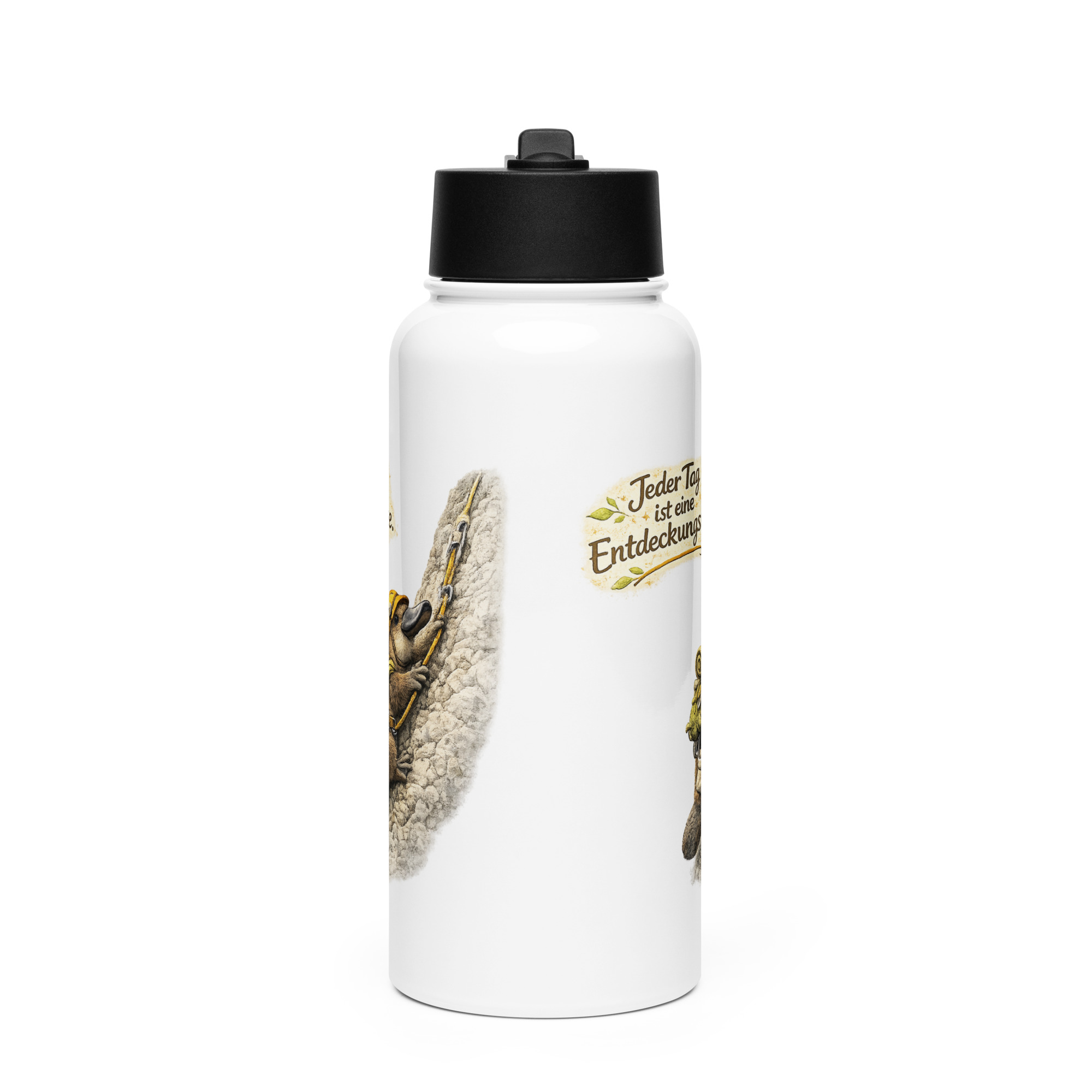 Edelstahl Trinkflasche mit Strohhalm Schnabeltier auf Entdeckungsreise 5 Edelstahl Trinkflasche mit Strohhalm Schnabeltier auf Entdeckungsreise – Bild 5