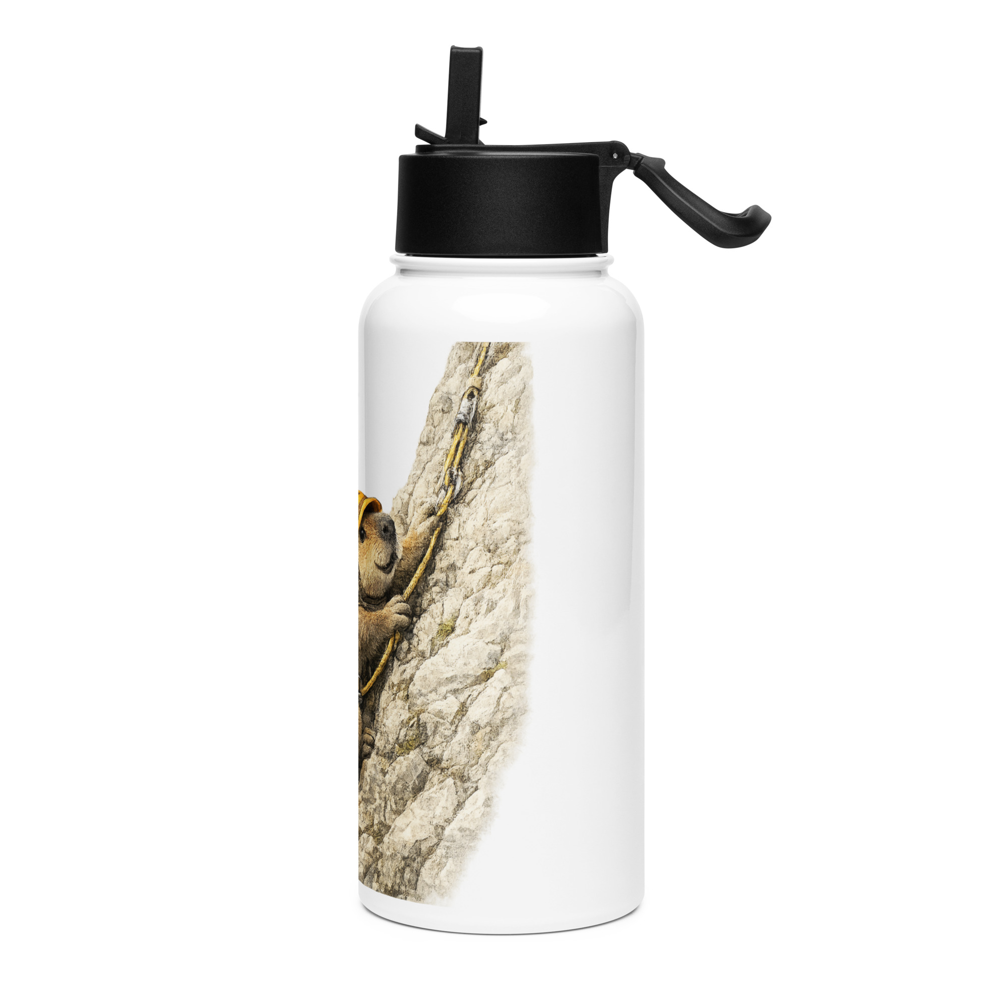 Edelstahl Trinkflasche mit Strohhalm Murmeltier auf Entdeckungsreise 7 Edelstahl Trinkflasche mit Strohhalm Murmeltier auf Entdeckungsreise – Bild 7