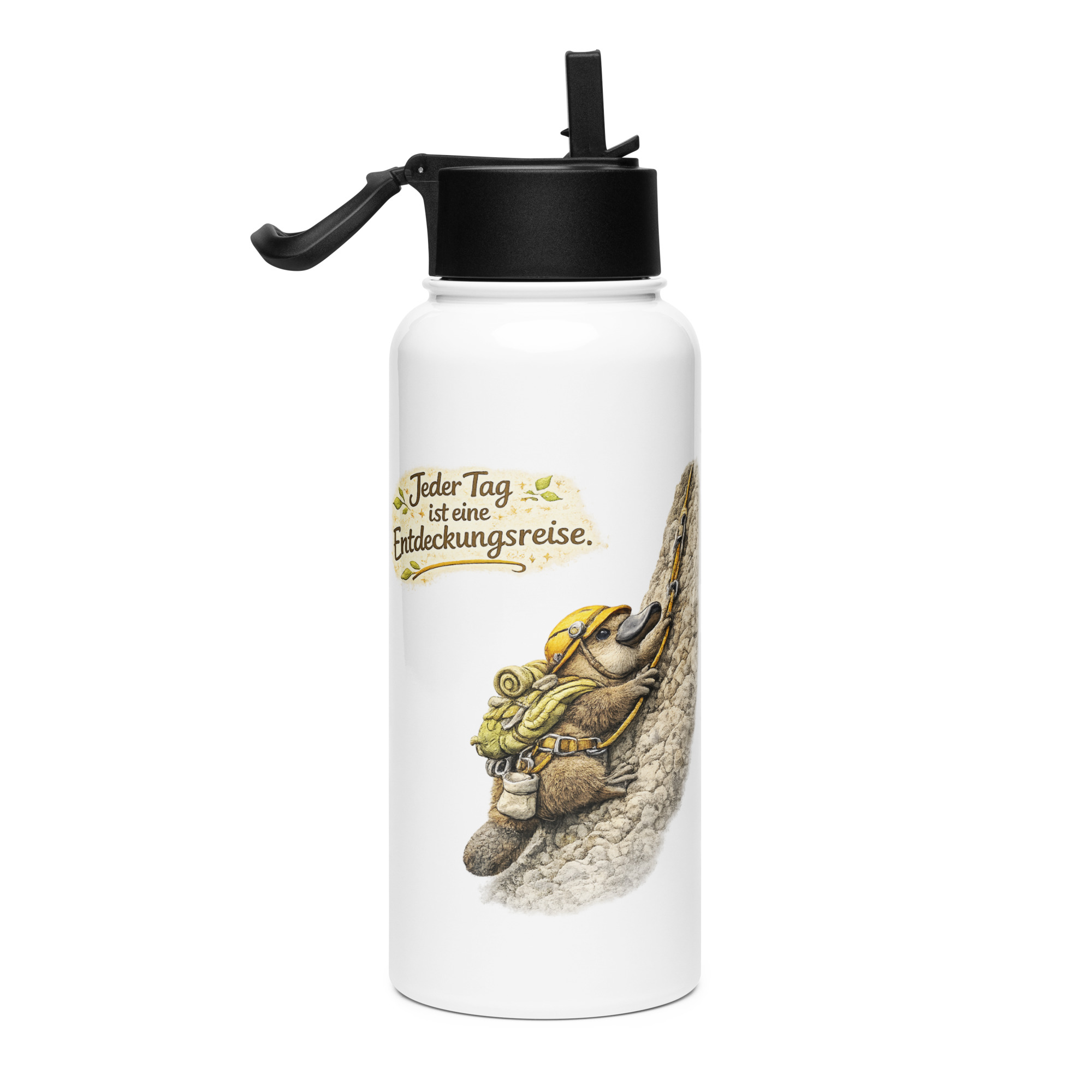 Edelstahl Trinkflasche mit Strohhalm Schnabeltier auf Entdeckungsreise 8 Edelstahl Trinkflasche mit Strohhalm Schnabeltier auf Entdeckungsreise – Bild 8