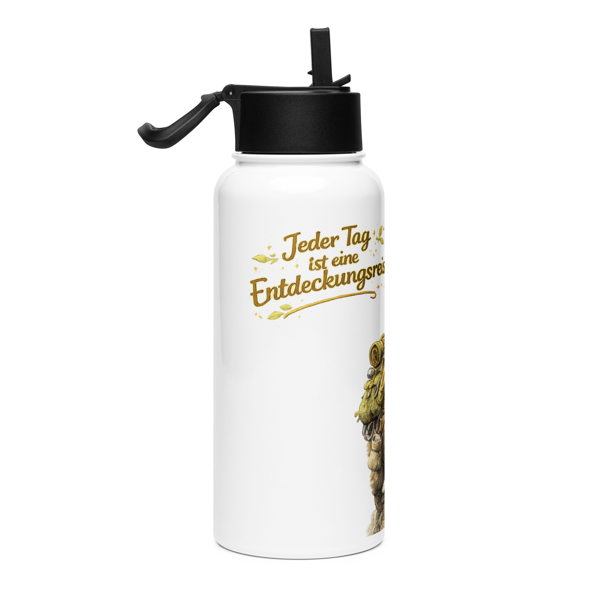 Edelstahl Trinkflasche mit Strohhalm Murmeltier auf Entdeckungsreise 8 Edelstahl Trinkflasche mit Strohhalm Murmeltier auf Entdeckungsreise – Bild 8