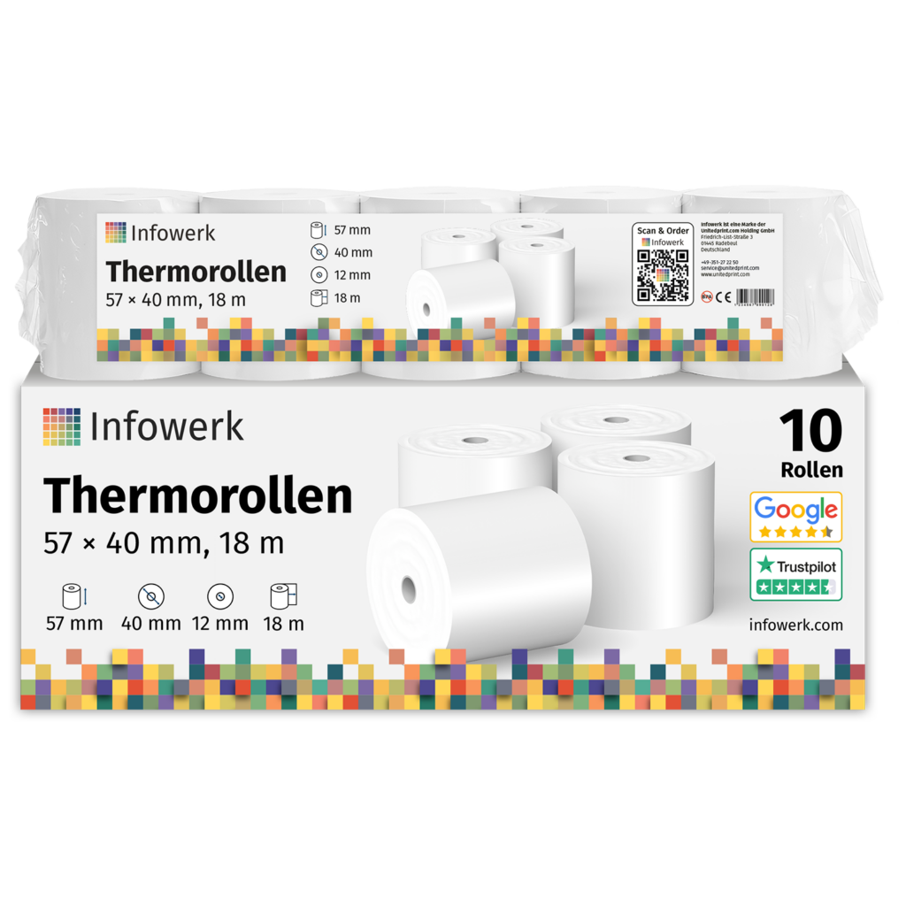 Thermorollen – unbedruckter Bürobedarf