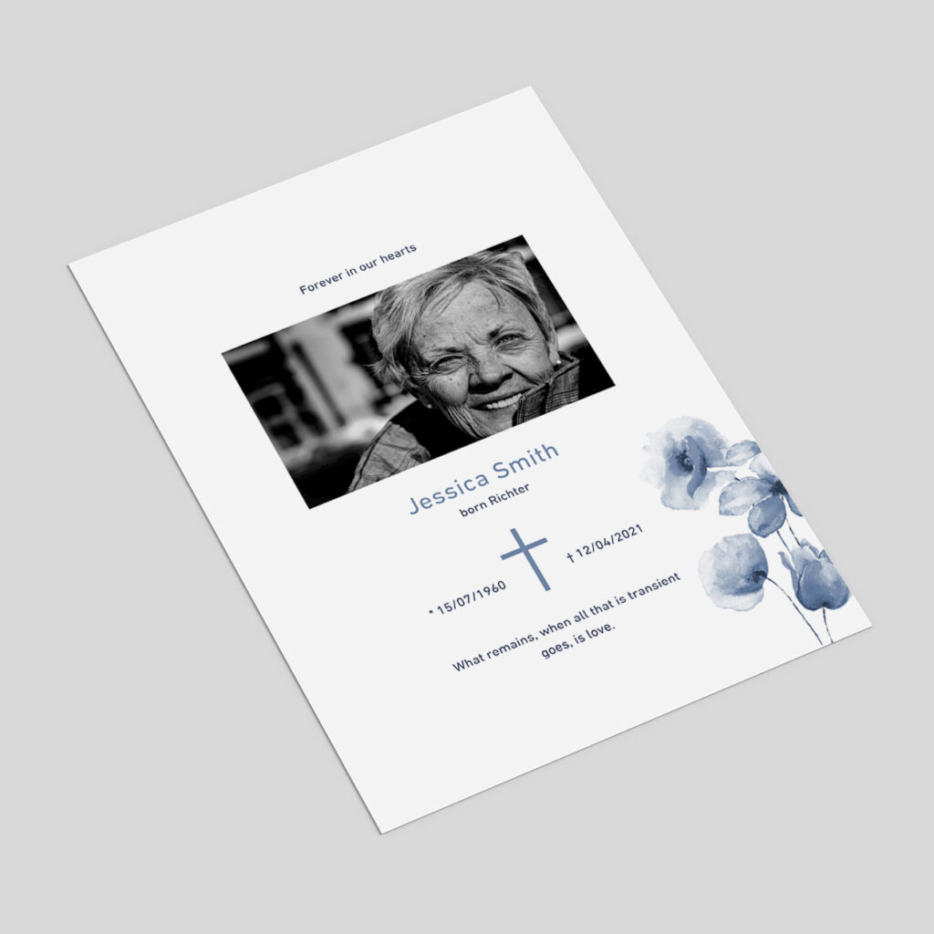Sterbebilder – Produktbeispiel für die individuelle Gestaltung