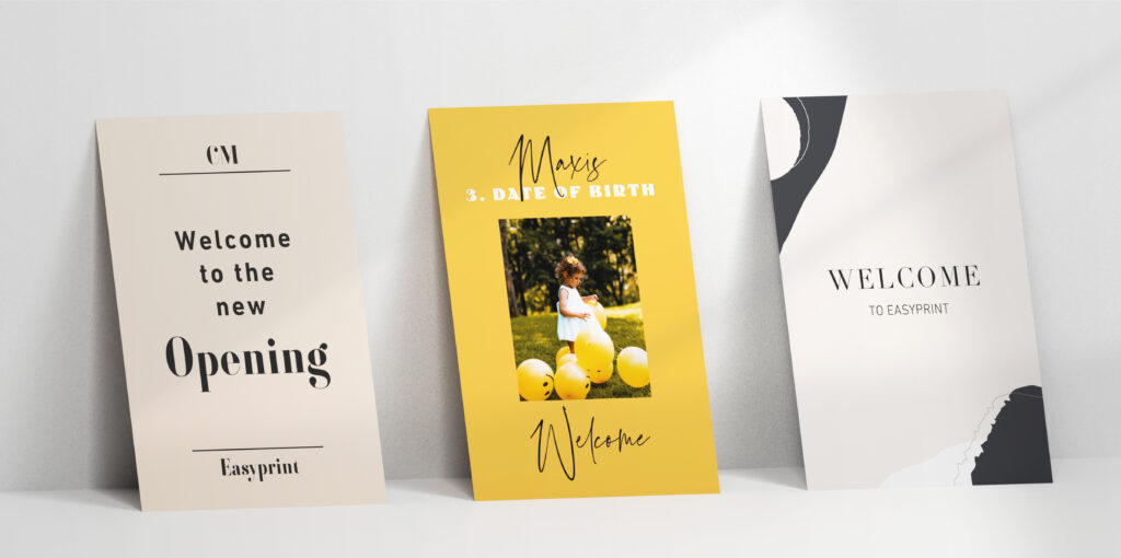 Willkommensposter – Produktbeispiel für die individuelle Gestaltung