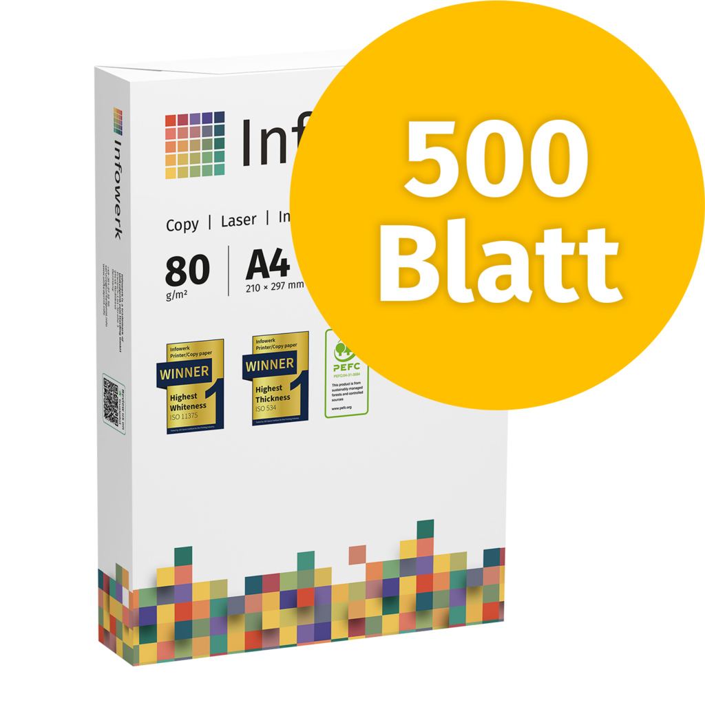 Beispielpackung mit 500 Blatt Drucker- und Kopierpapier