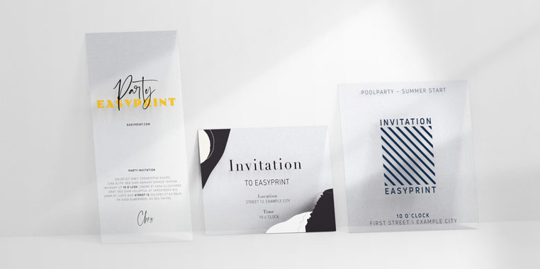 Acryl-Einladungen – Produktbeispiel für die individuelle Gestaltung