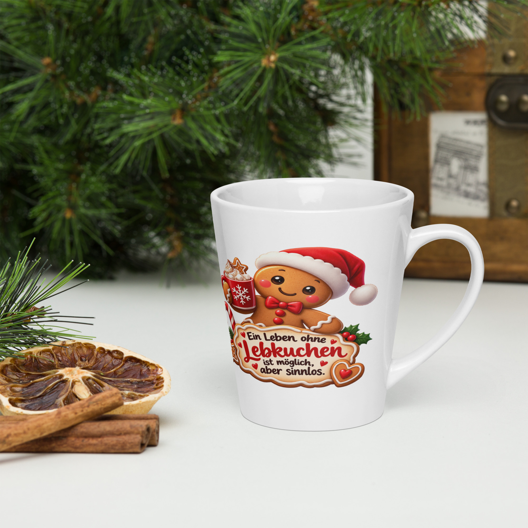 Milchkaffeetasse "Ein Leben ohne Lebkuchen ist möglich, aber sinnlos." 1 Milchkaffeetasse "Ein Leben ohne Lebkuchen ist möglich, aber sinnlos."