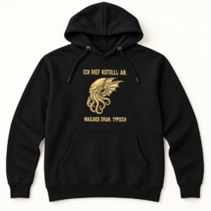 Kutullus Unisex-Kapuzenpullover – Produktaufnahme mit sichtbarem Motiv