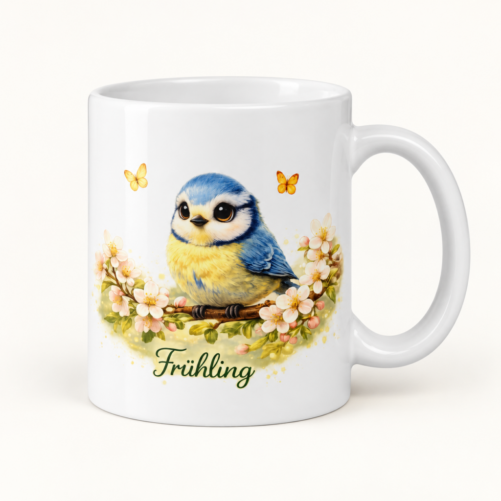 Tasse Blaumeise Frühling