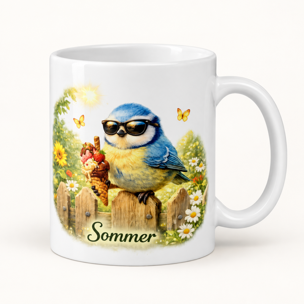 Tasse Blaumeise Sommer