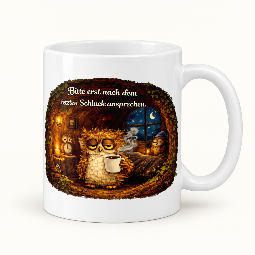 Tasse Müde Eule – Nachtmotiv