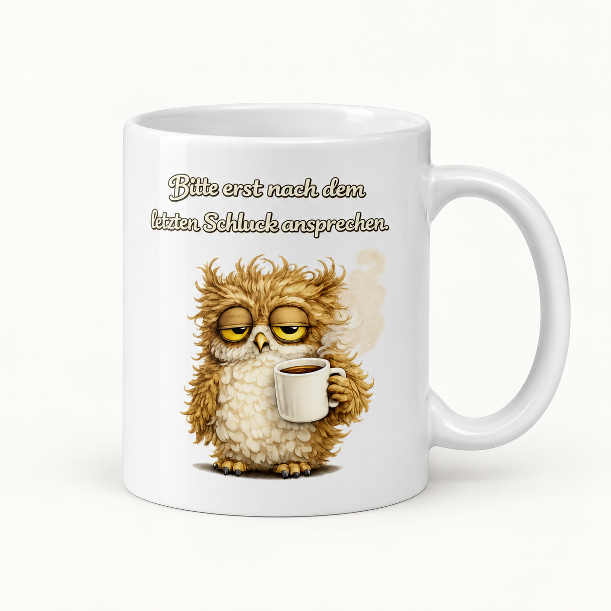 Tasse Müde Eule – helle Illustration 1 Tasse Müde Eule – helle Illustration