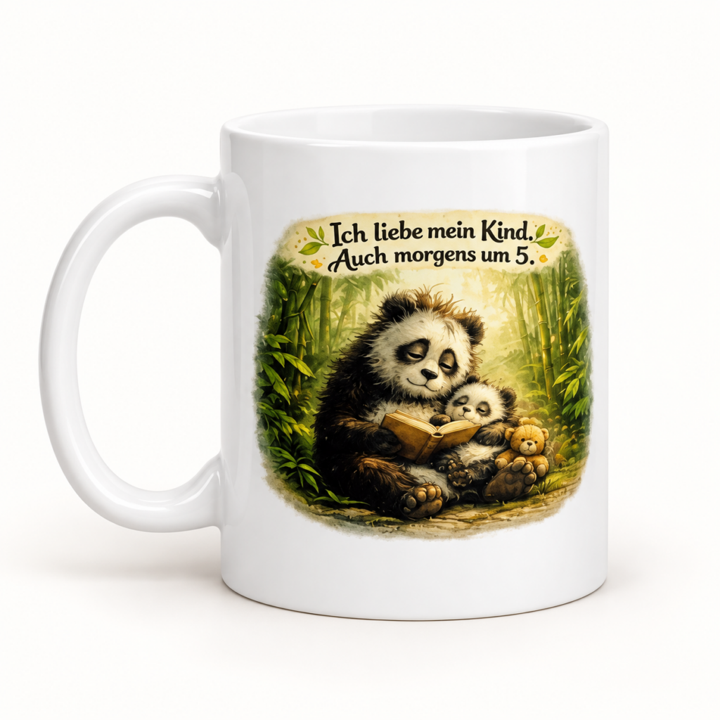 Tasse Elternliebe Großer Panda – Produktaufnahme mit sichtbarem Motiv