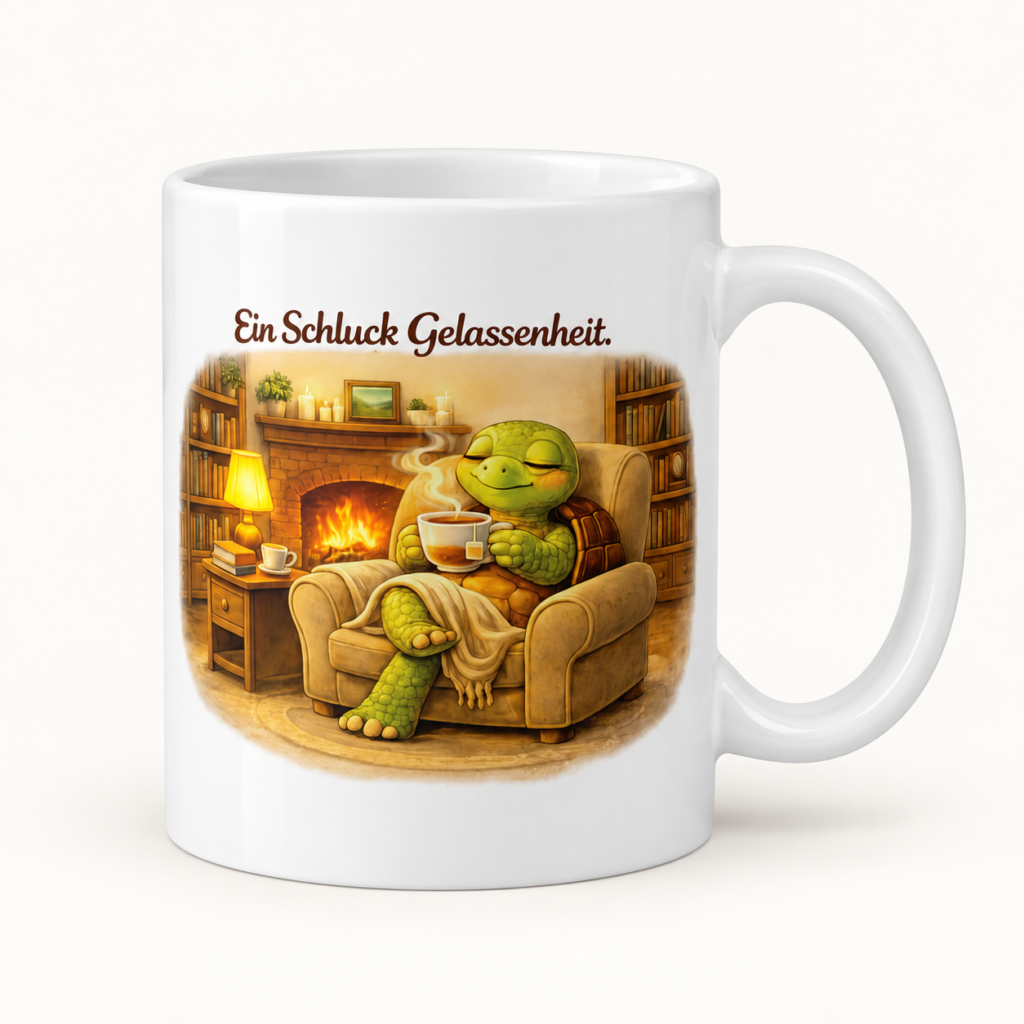 Tasse Ein Schluck Gelassenheit – Kaminmotiv