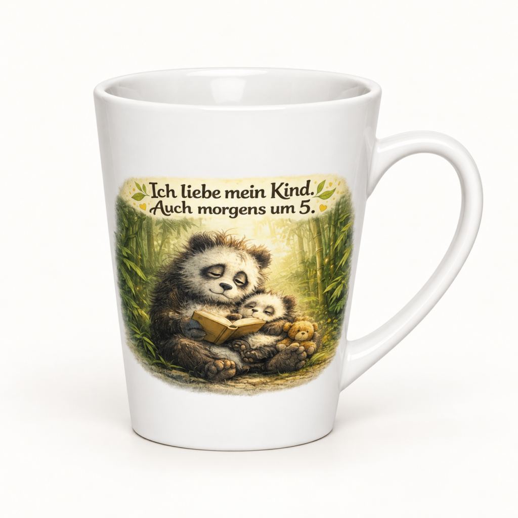 Milchkaffeetasse Elternliebe Großer Panda