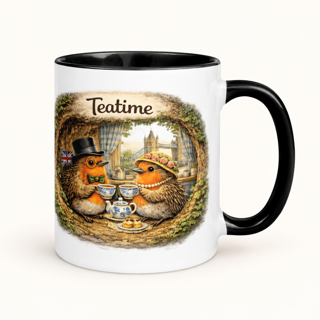 Tasse mit farbiger Innenseite Teatime – Motivansicht, 11 oz