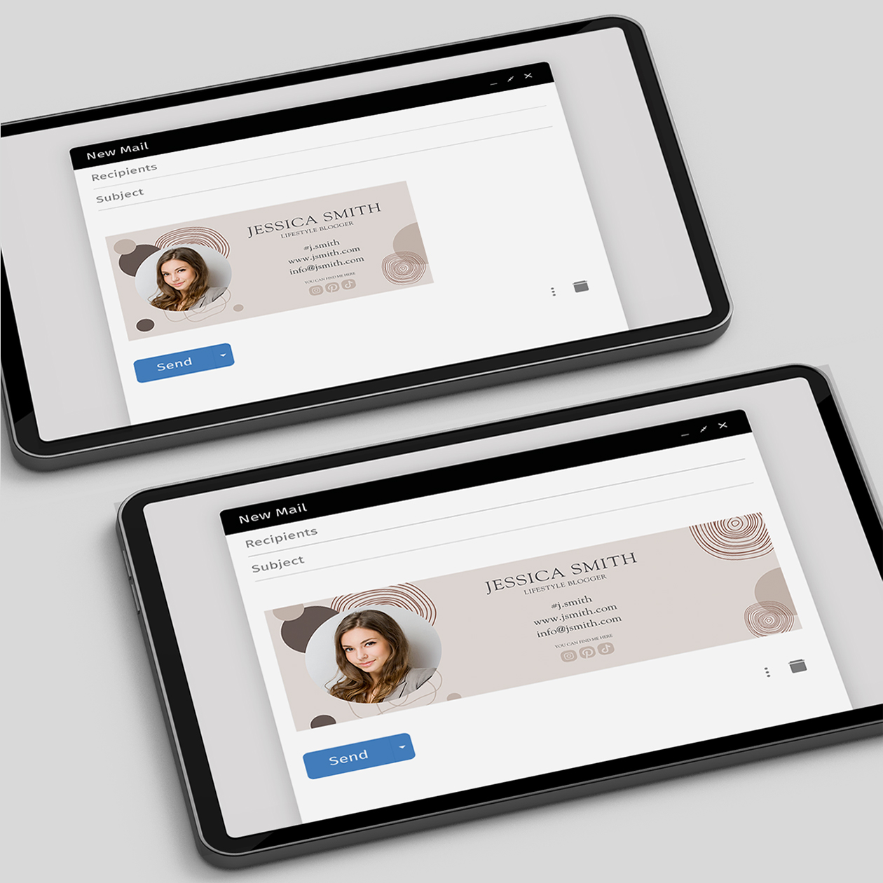 E-Mail-Signaturen 2 E-Mail Signaturen – Gestaltungsbeispiel auf einem digitalen Gerät